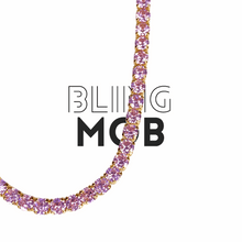 Load image into Gallery viewer, pink tennis necklace choker