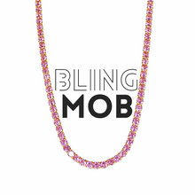Load image into Gallery viewer, pink tennis necklace iced out chain