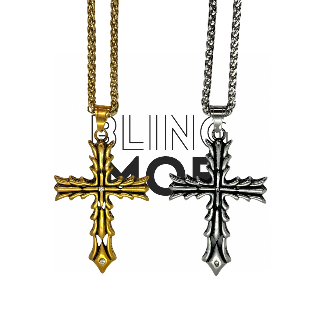 Giverny Cross Stainless Steel Necklace