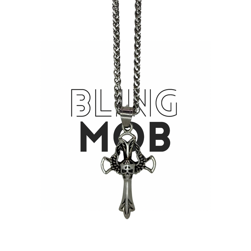 Cruz Muerte Stainless Steel Necklace