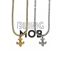 Load image into Gallery viewer, Fleur de Lis Bling Necklace
