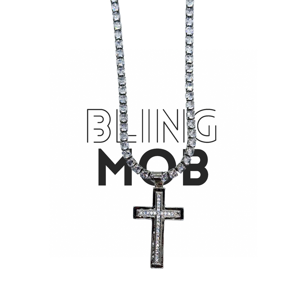 Houston Cross Bling Necklace