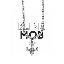 Load image into Gallery viewer, Fleur de Lis Bling Necklace
