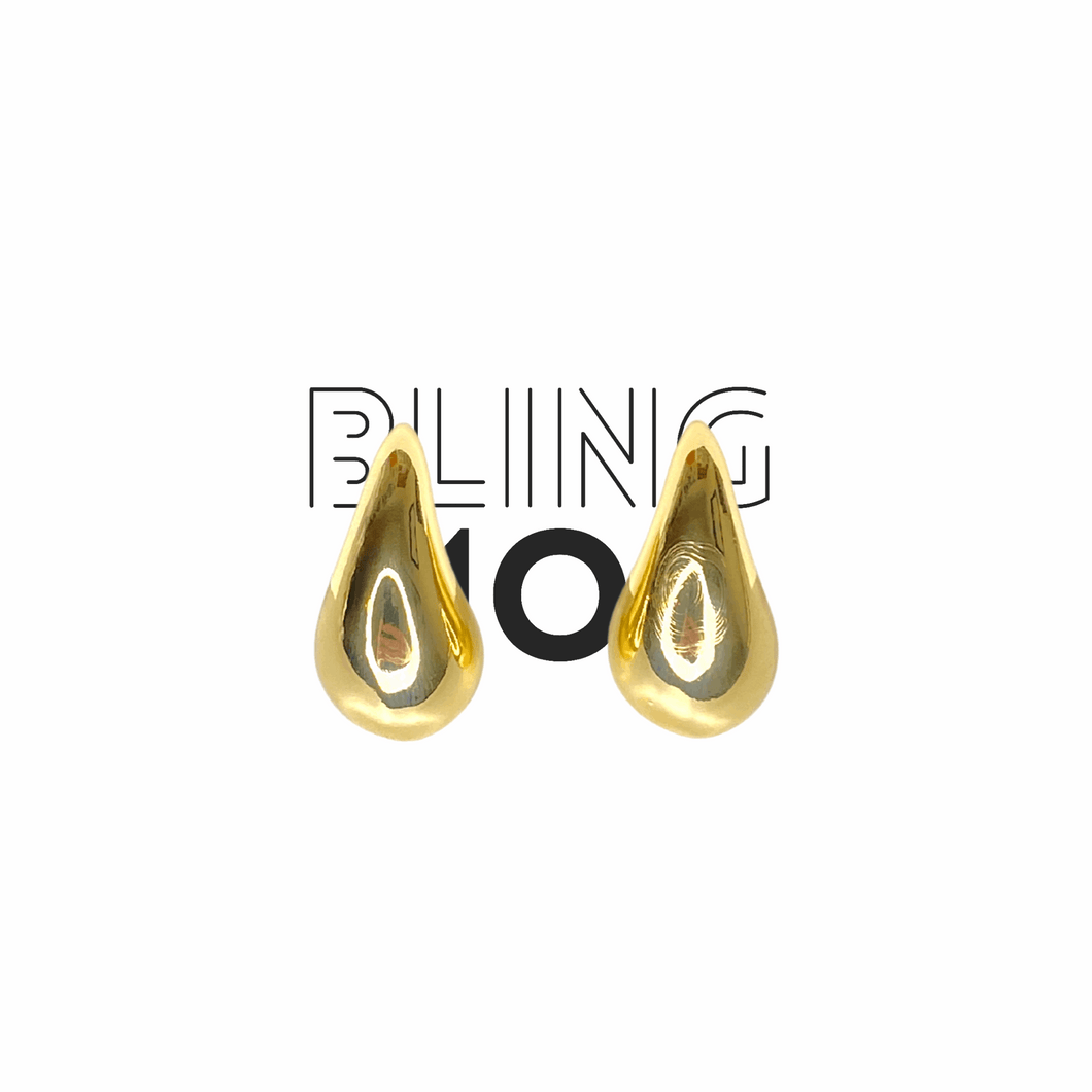 chunky teardrop earring gold