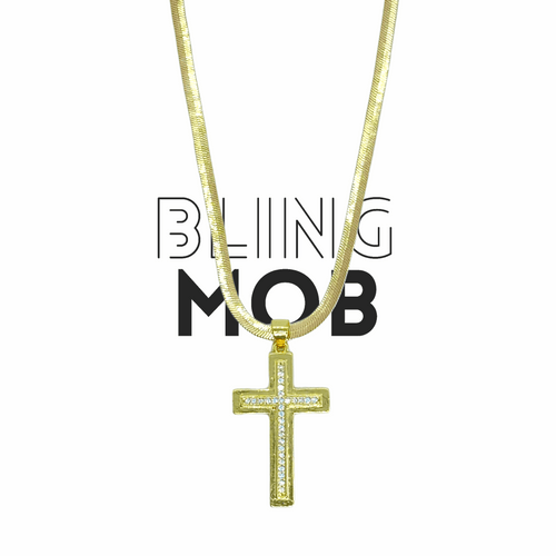 mens cross necklace gold