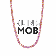 Load image into Gallery viewer, pink tennis necklace iced out chain
