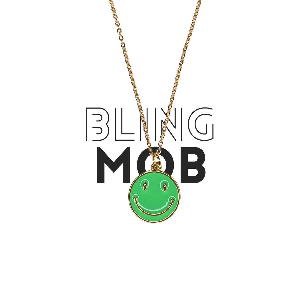Smiley Goldfilled Necklace - Green